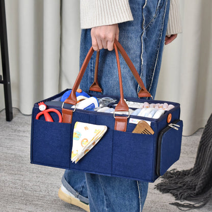 Diaper Caddy Large Size with Lid  Portable Diaper Organizer Bag