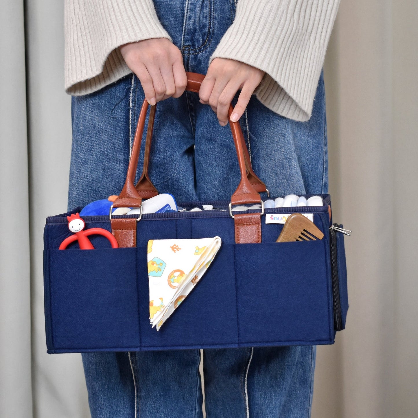 Diaper Caddy Large Size with Lid  Portable Diaper Organizer Bag