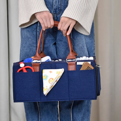 Diaper Caddy Large Size with Lid  Portable Diaper Organizer Bag