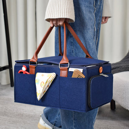 Diaper Caddy Large Size with Lid  Portable Diaper Organizer Bag