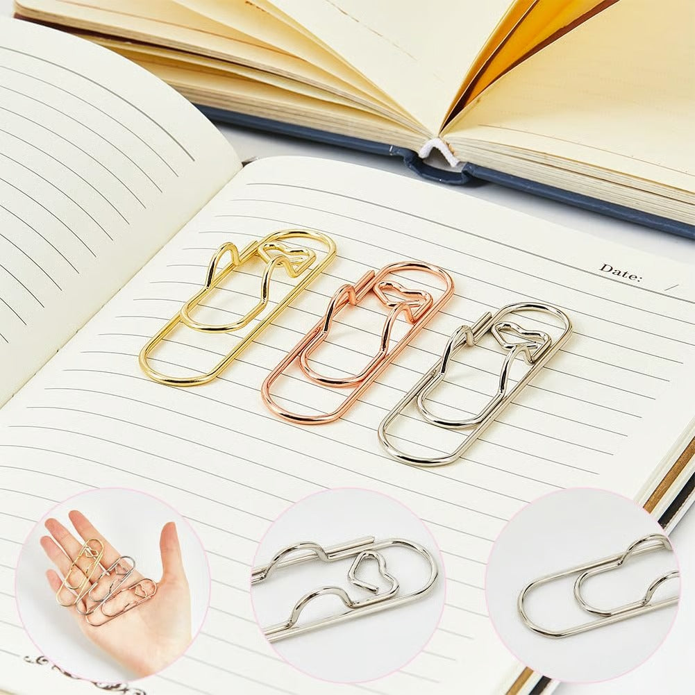 🔥High Quality Multi Color Heart Paperclip Pen Holder