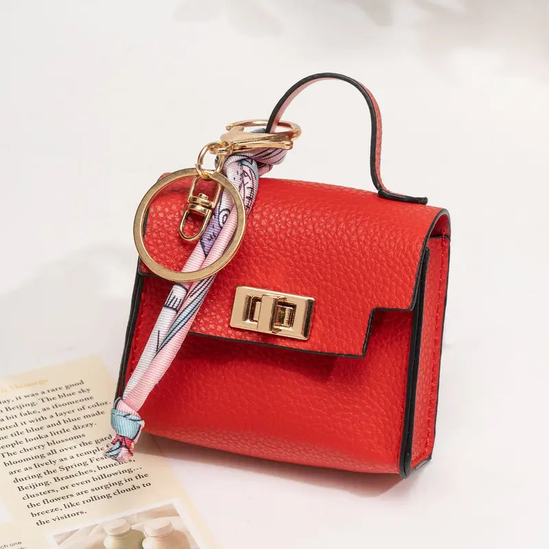 Mini Square Bag Pendant Keychain - High Quality Leather