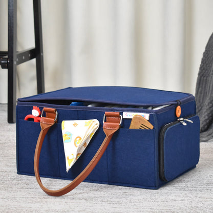 Diaper Caddy Large Size with Lid  Portable Diaper Organizer Bag