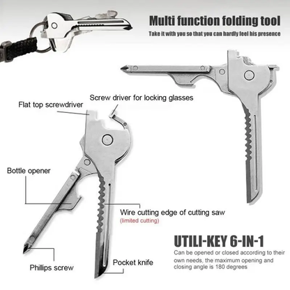 Mini Stainless Steel Multi-Tool Keychain – Foldable & Rust-Proof Pocket Gadget