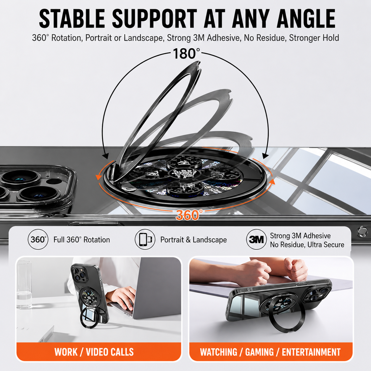 2 in 1 Rotating Mobile Phone Stand