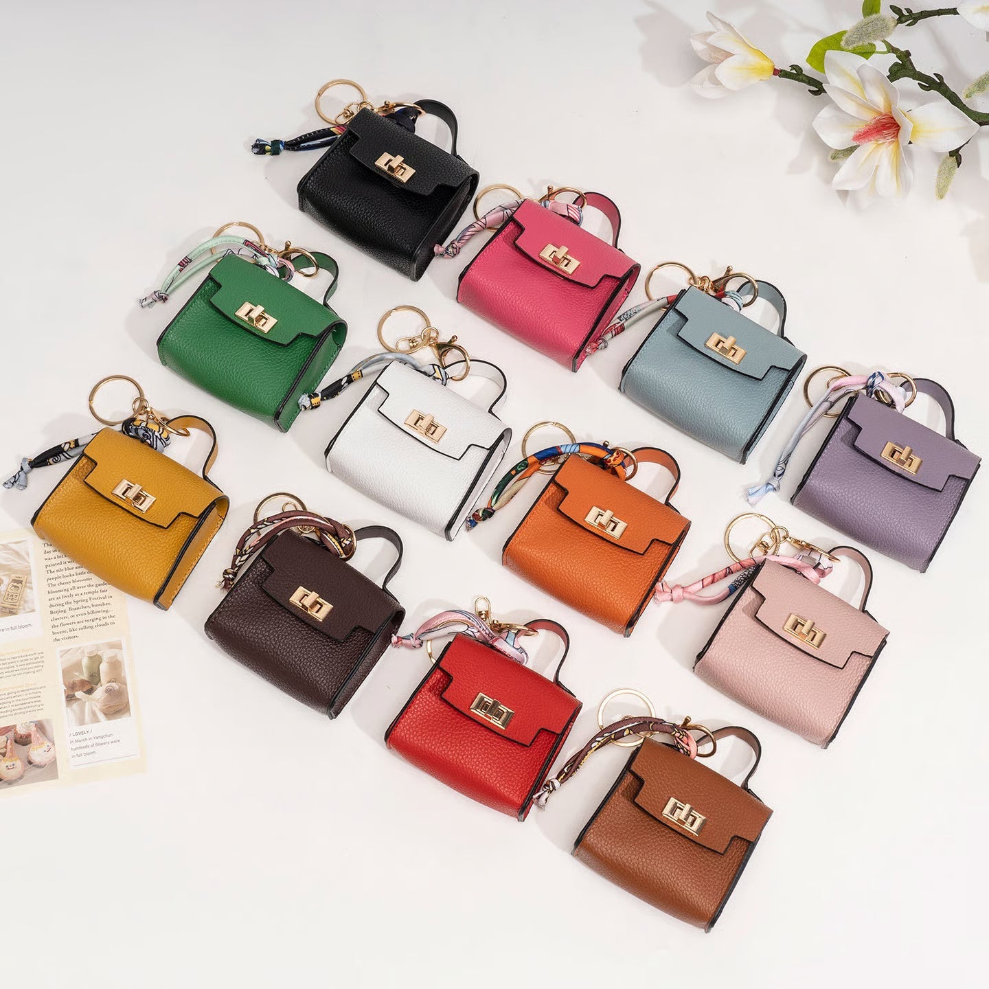 Mini Square Bag Pendant Keychain - High Quality Leather