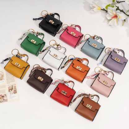 Mini Square Bag Pendant Keychain - High Quality Leather