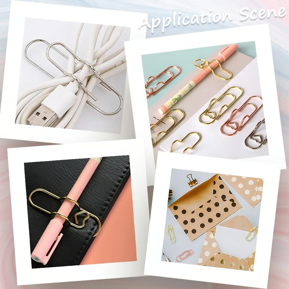 🔥High Quality Multi Color Heart Paperclip Pen Holder
