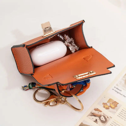 Mini Square Bag Pendant Keychain - High Quality Leather