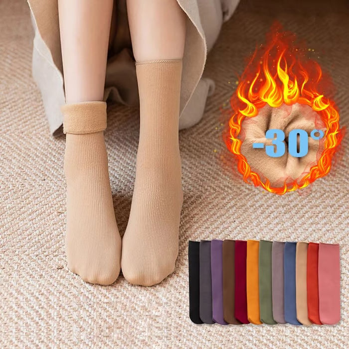 100% Cotton + Anti Smell Velvet Winter Thermal Socks