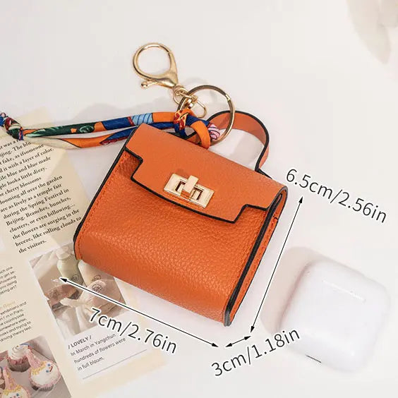 Mini Square Bag Pendant Keychain - High Quality Leather
