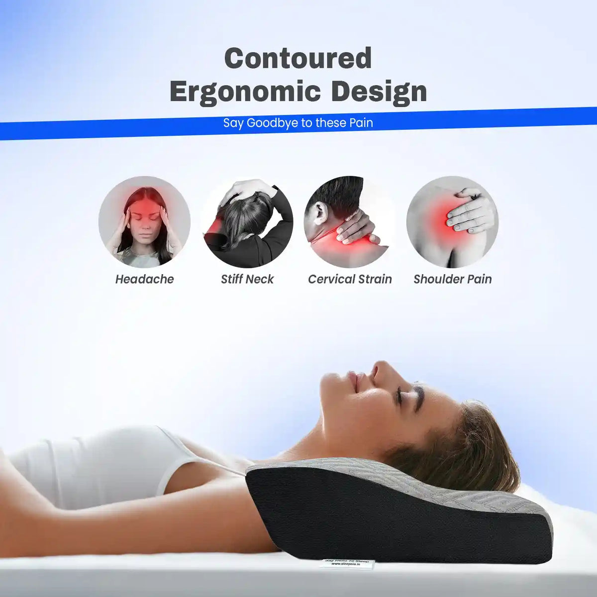 Orthopedic Memory Foam Cervical Pillow for Neck Pain Relief