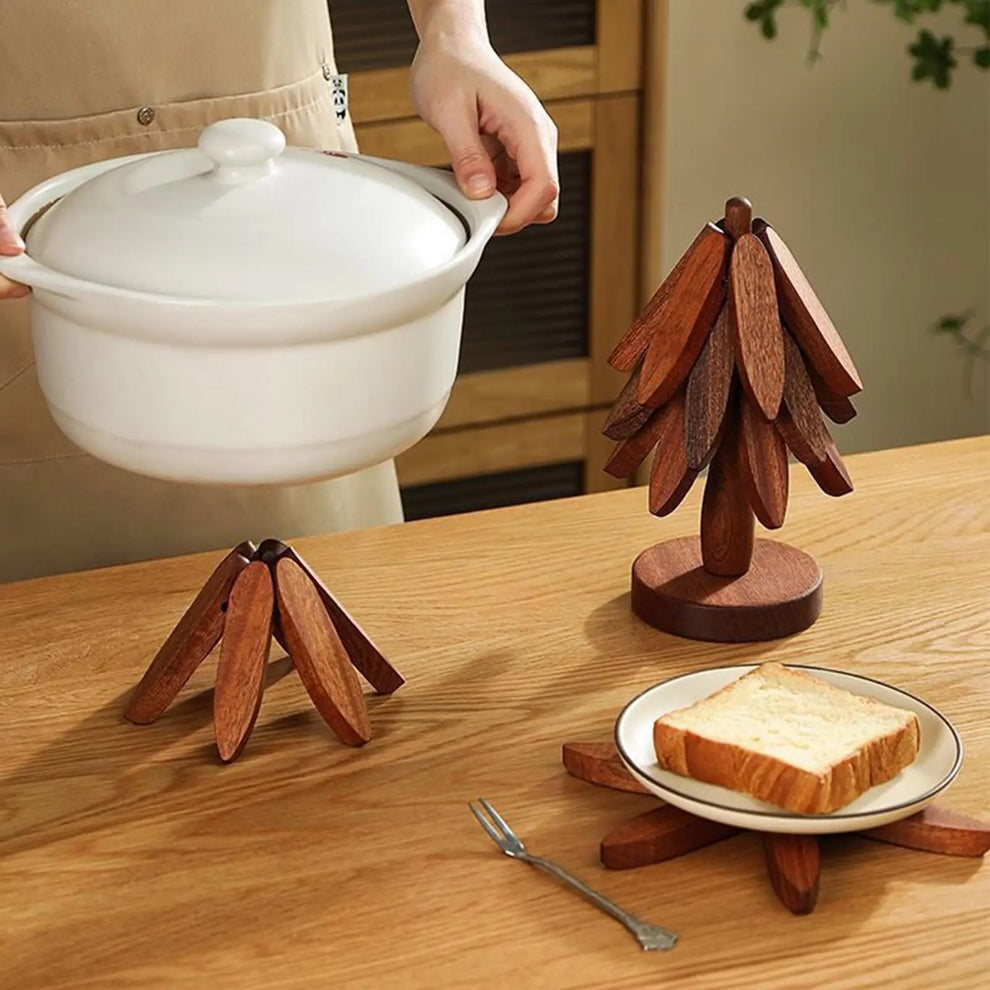 Foldable Wooden Tree Trivet