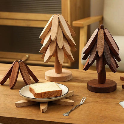 Foldable Wooden Tree Trivet