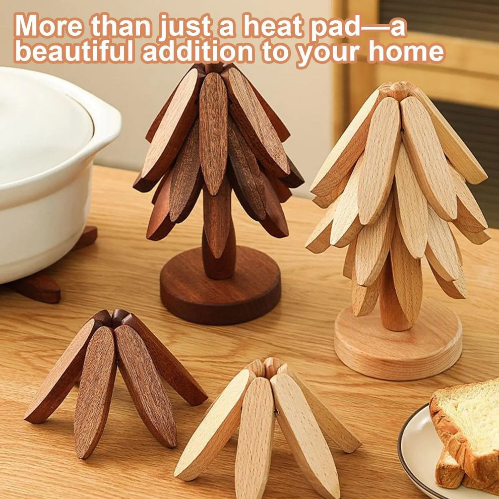 Foldable Wooden Tree Trivet