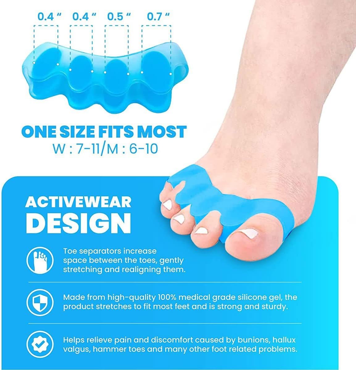 5-Toe Silicone Separator – Gentle Toe Alignment