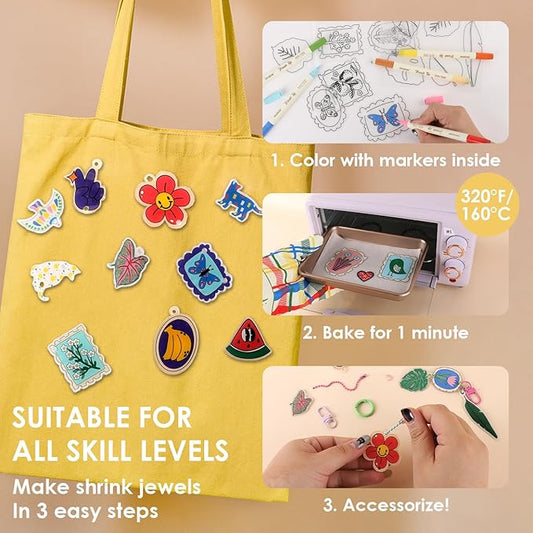 2 in 1 DIY Shrink To Sparkle Stickers 😍