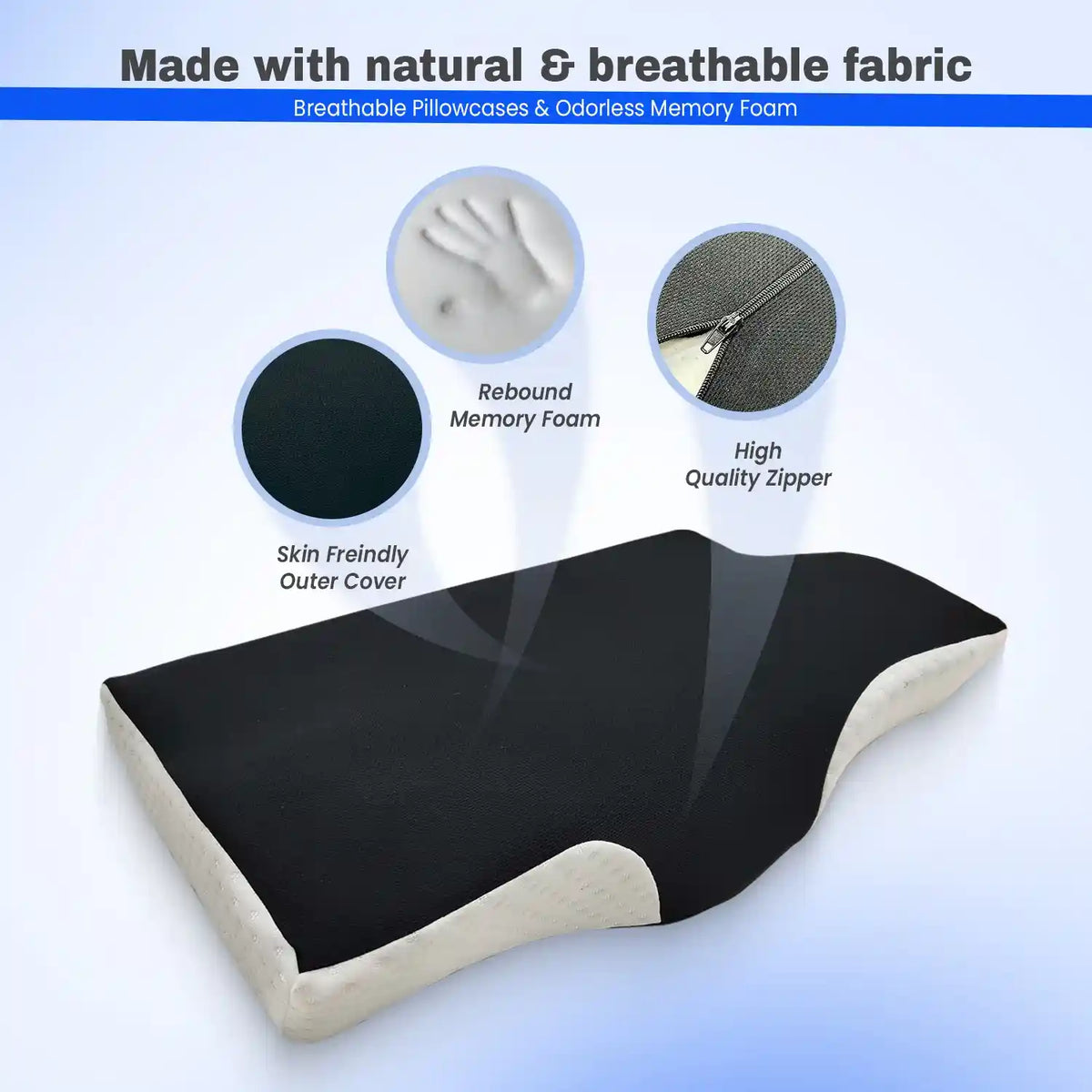 Orthopedic Memory Foam Cervical Pillow for Neck Pain Relief