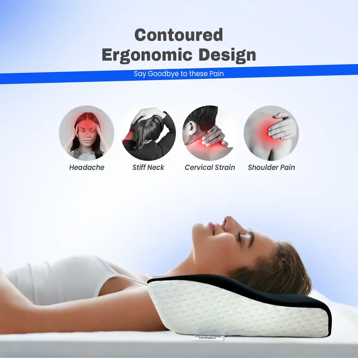 Orthopedic Memory Foam Cervical Pillow for Neck Pain Relief