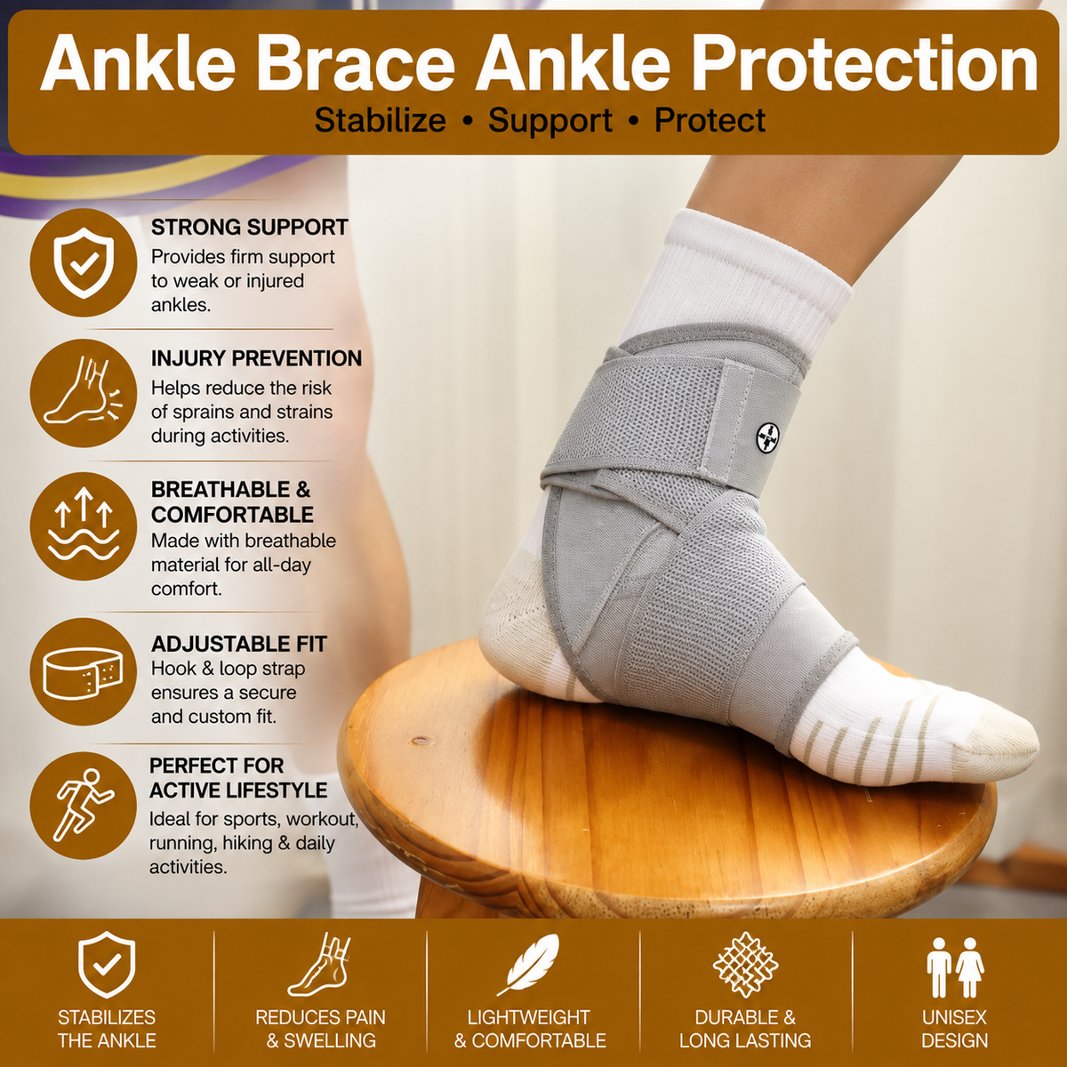 Adjustable Ankle Support Brace