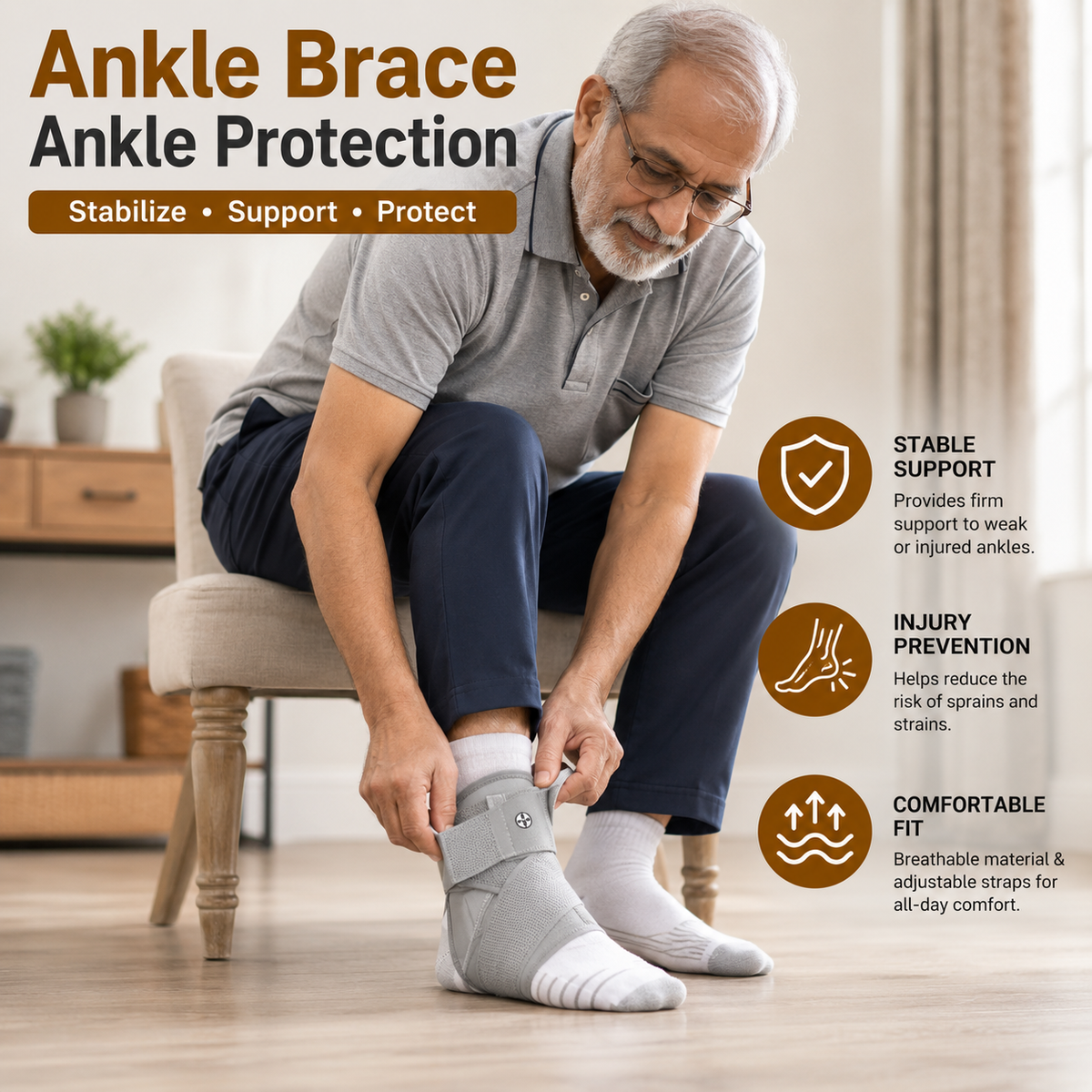 Adjustable Ankle Support Brace