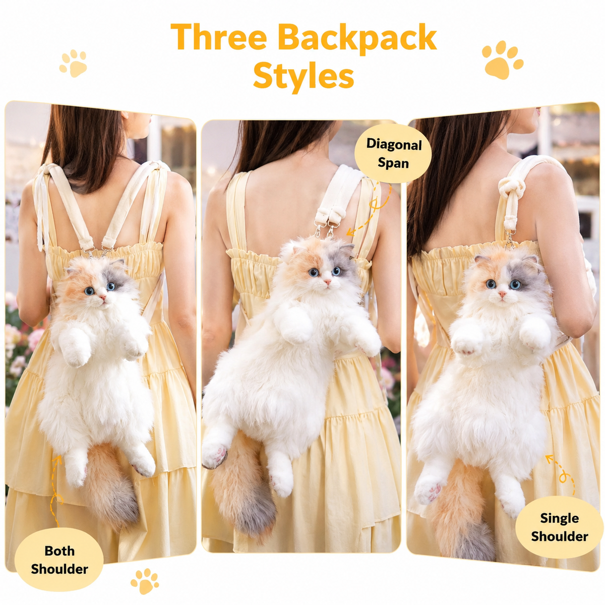 2-in-1 Cute Cat Plush & Backpack