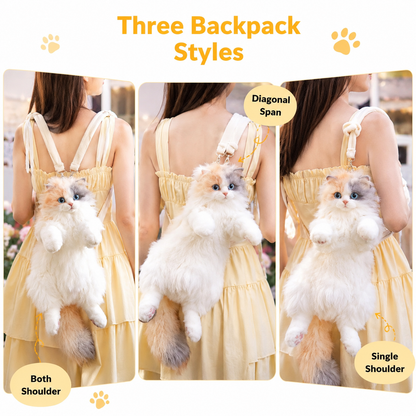 2-in-1 Cute Cat Plush & Backpack