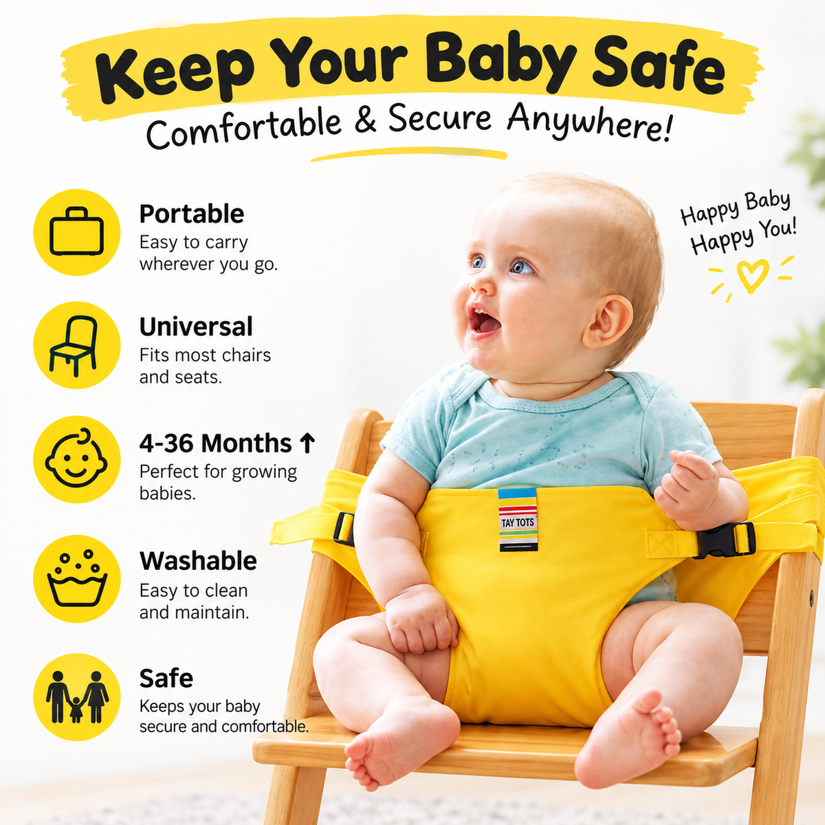 Portable Baby Chair Safety Belt