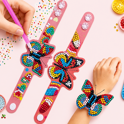 DIY Butterfly Diamond Painting Bracelet Kit