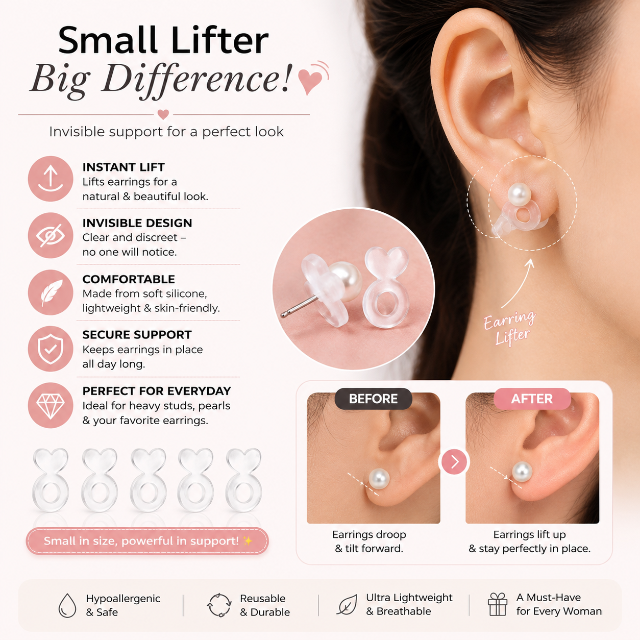 Silicone Earring Back Lifters