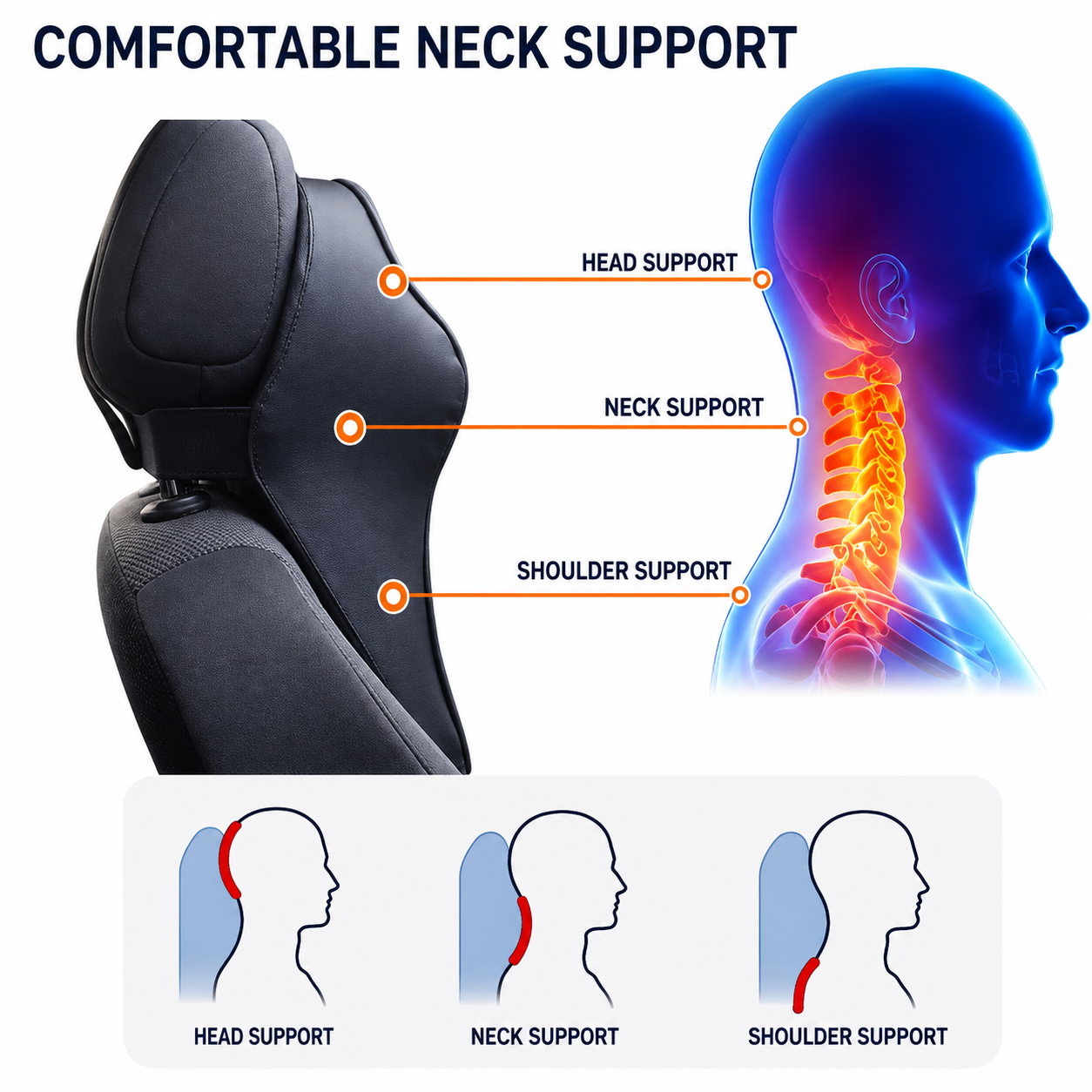 Car Seat Head & Neck Rest Pillow