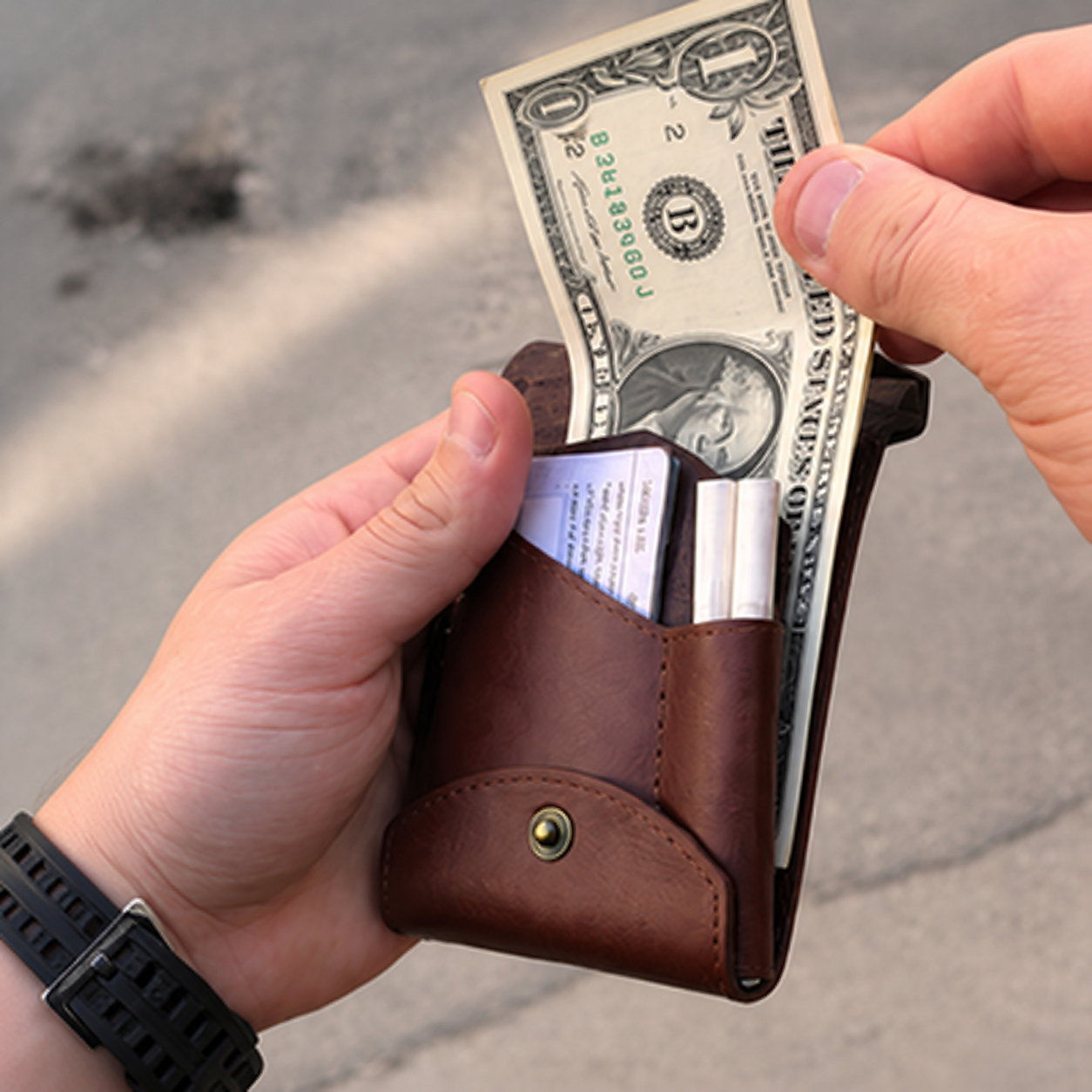 Hand Made Leather Compact Wallet