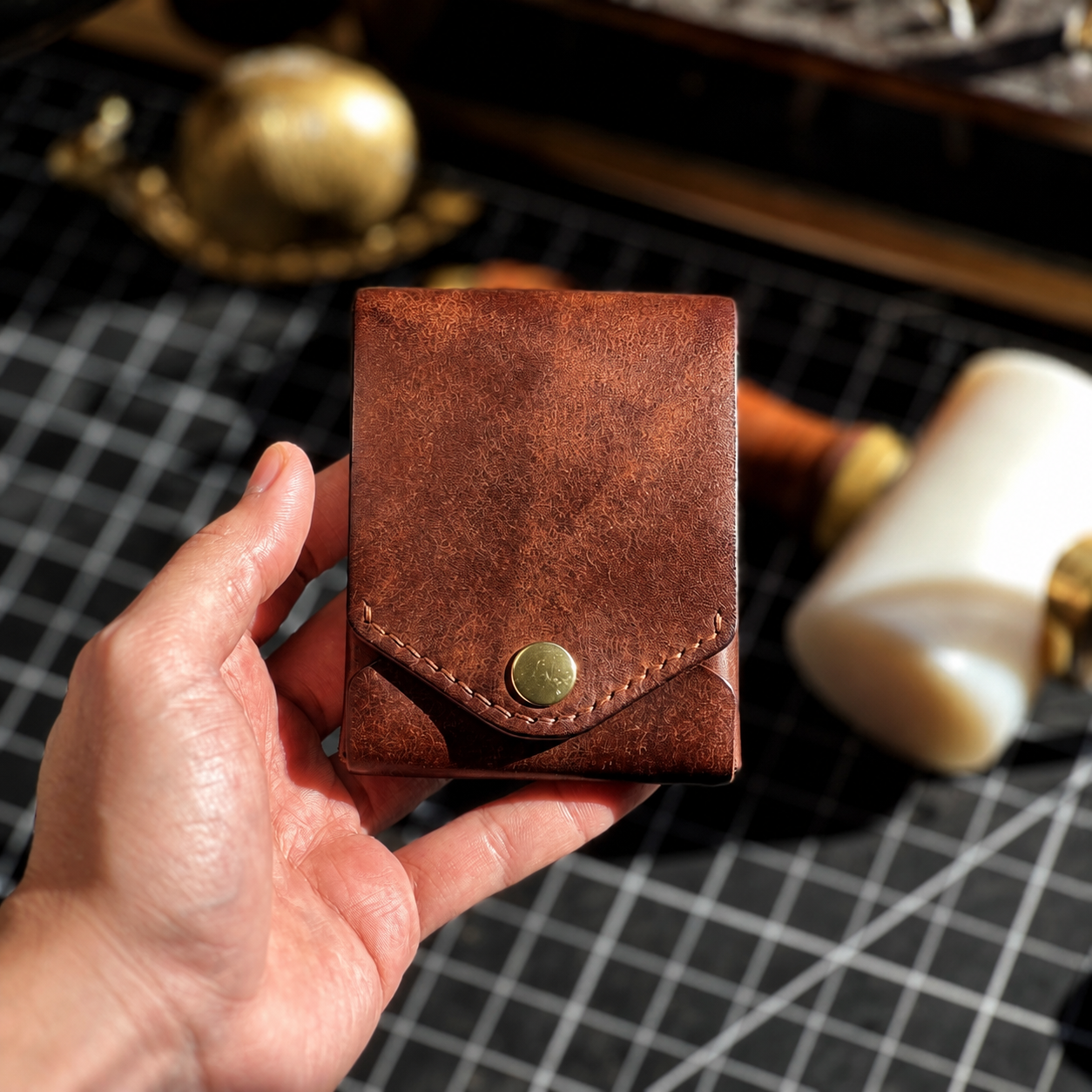 Hand Made Leather Compact Wallet
