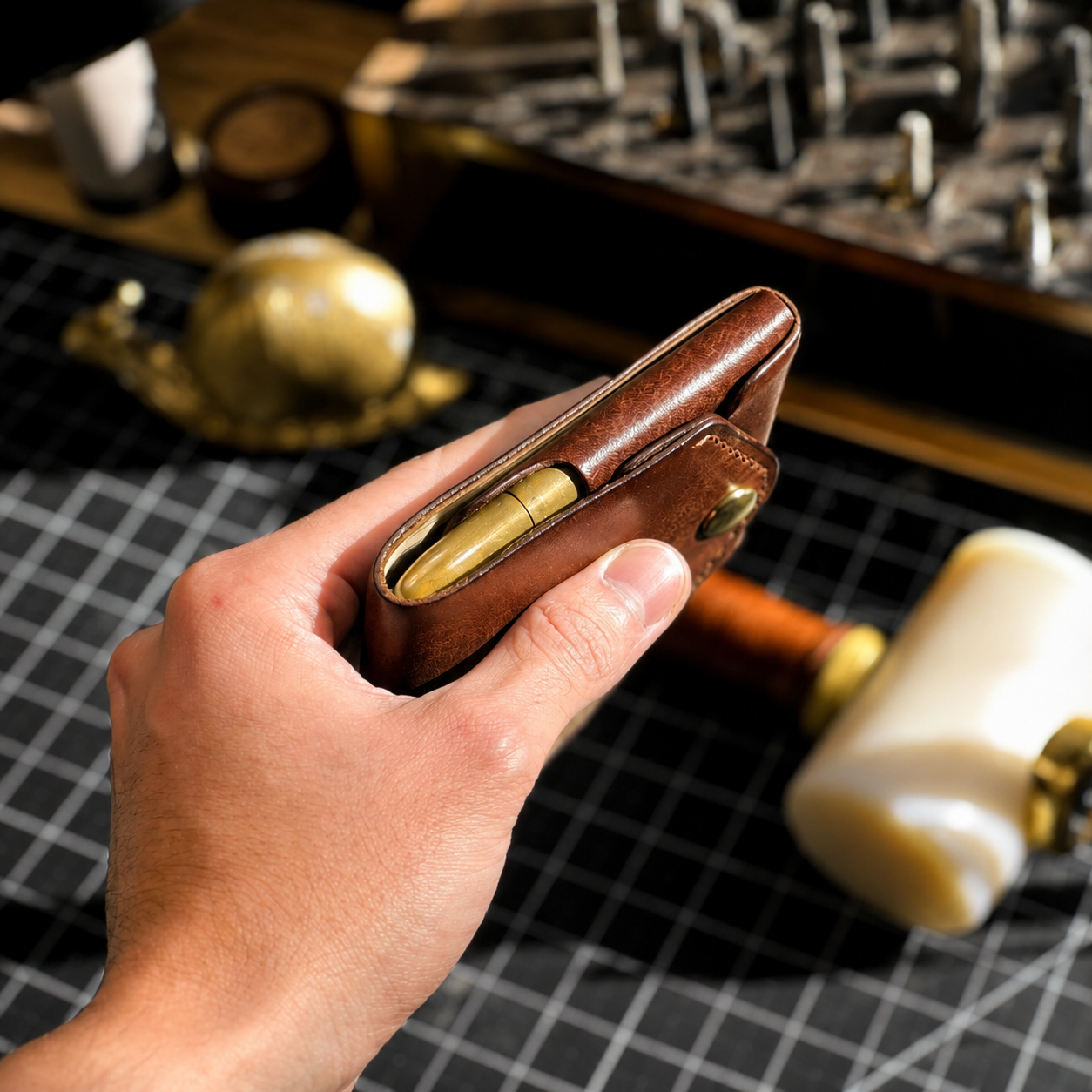 Hand Made Leather Compact Wallet