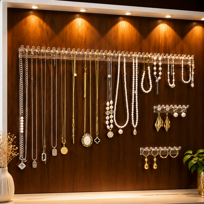 Acrylic Wall-Mounted Jewelry Organizer Hooks