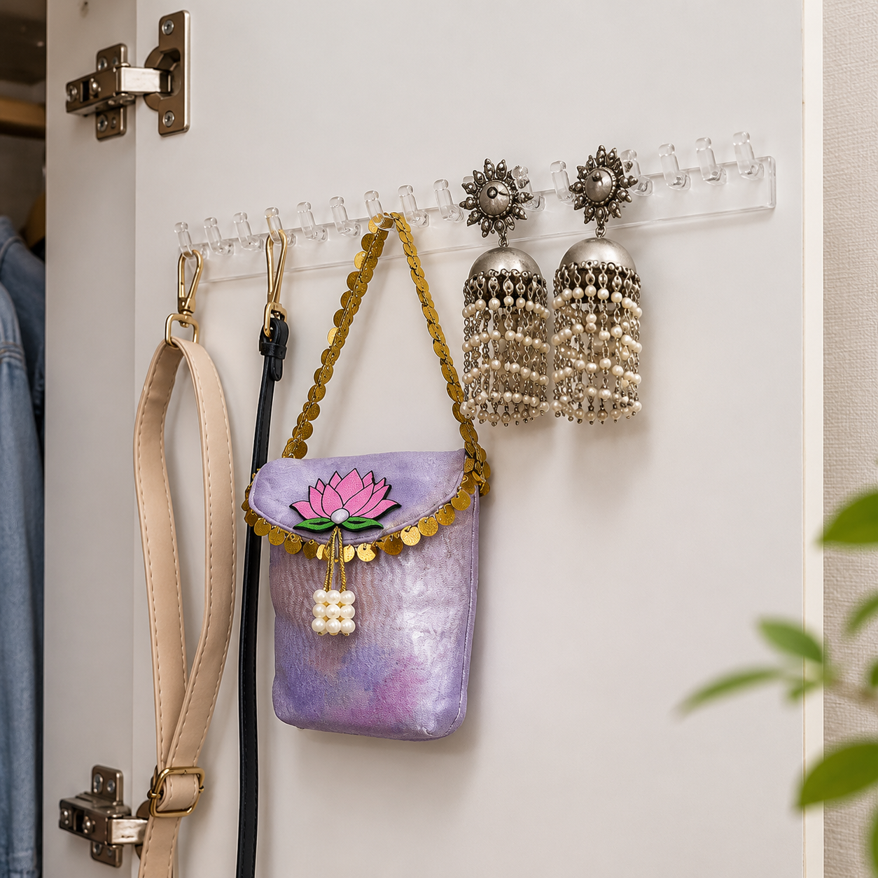 Acrylic Wall-Mounted Jewelry Organizer Hooks