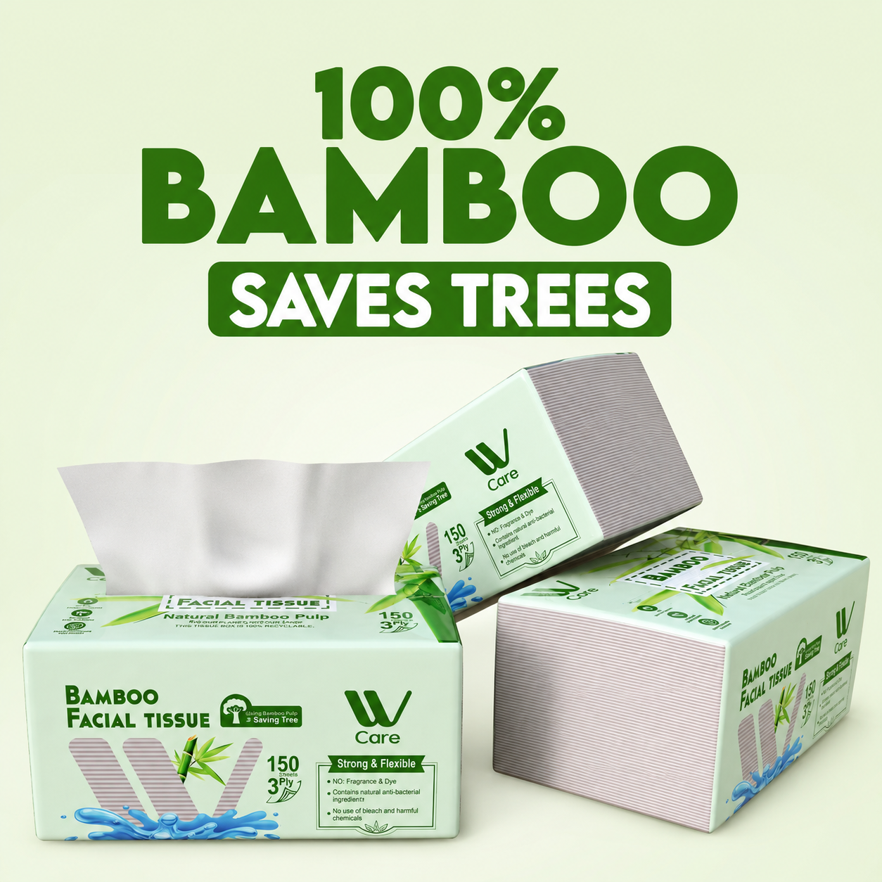 Ultra-Soft 3-Ply Bamboo Facial Tissues