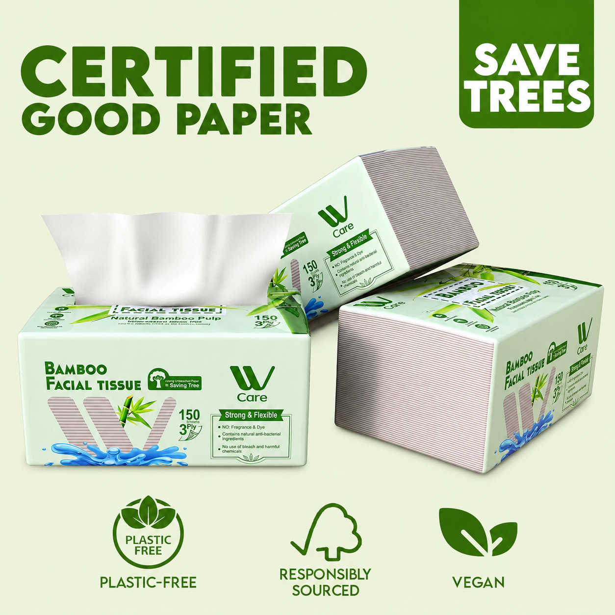 Ultra-Soft 3-Ply Bamboo Facial Tissues