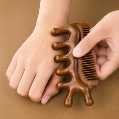 3-in-1 Wooden Scalp Massage & Hair Comb