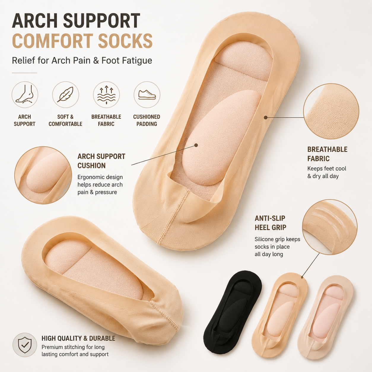 Medicated Built-in Insole Socks
