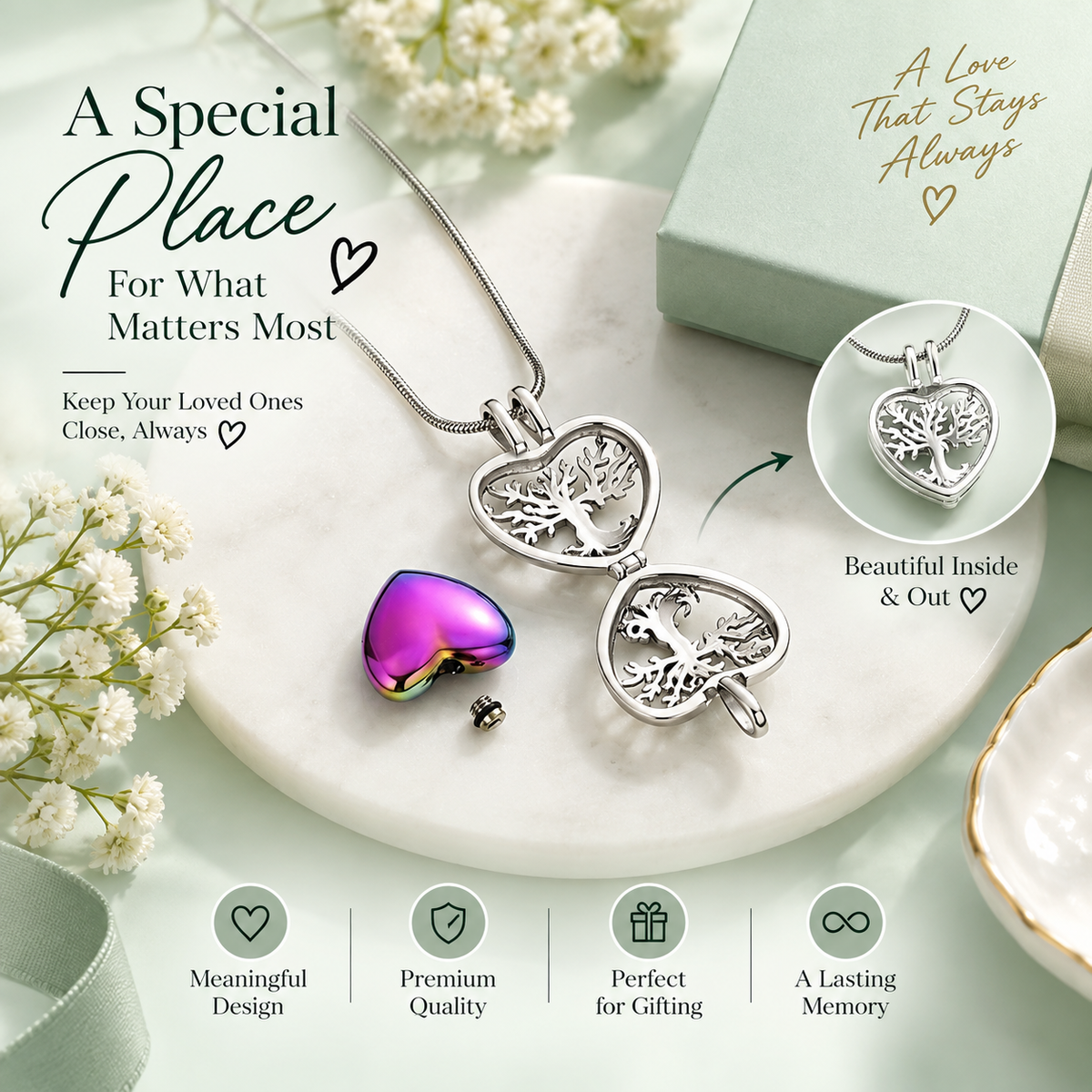 Tree of Life Heart Pendant