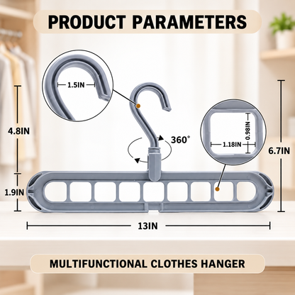 9-Hole 360° Rotating Space-Saving Clothes Hanger