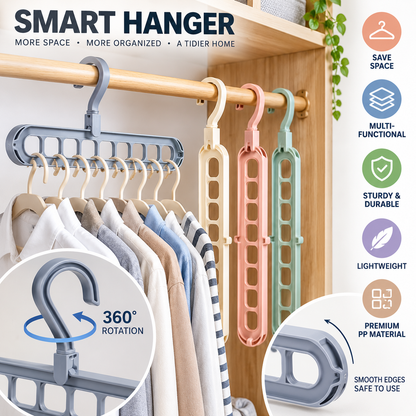 9-Hole 360° Rotating Space-Saving Clothes Hanger