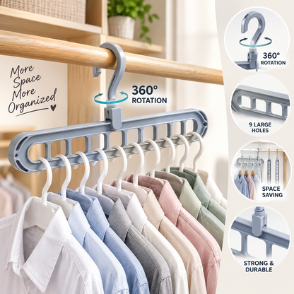 9-Hole 360° Rotating Space-Saving Clothes Hanger