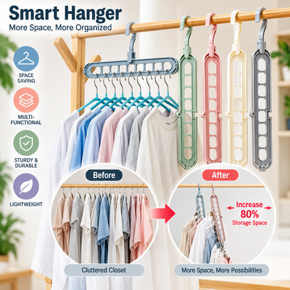 9-Hole 360° Rotating Space-Saving Clothes Hanger