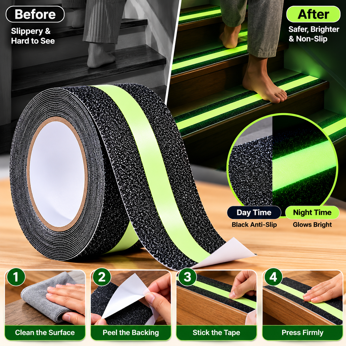 Premium Anti-Slip Stair Safety Tape