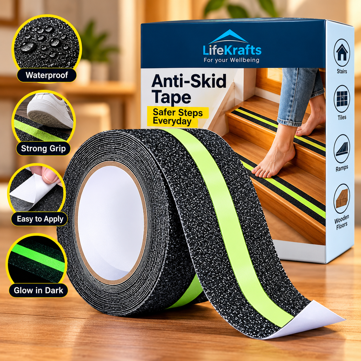 Premium Anti-Slip Stair Safety Tape