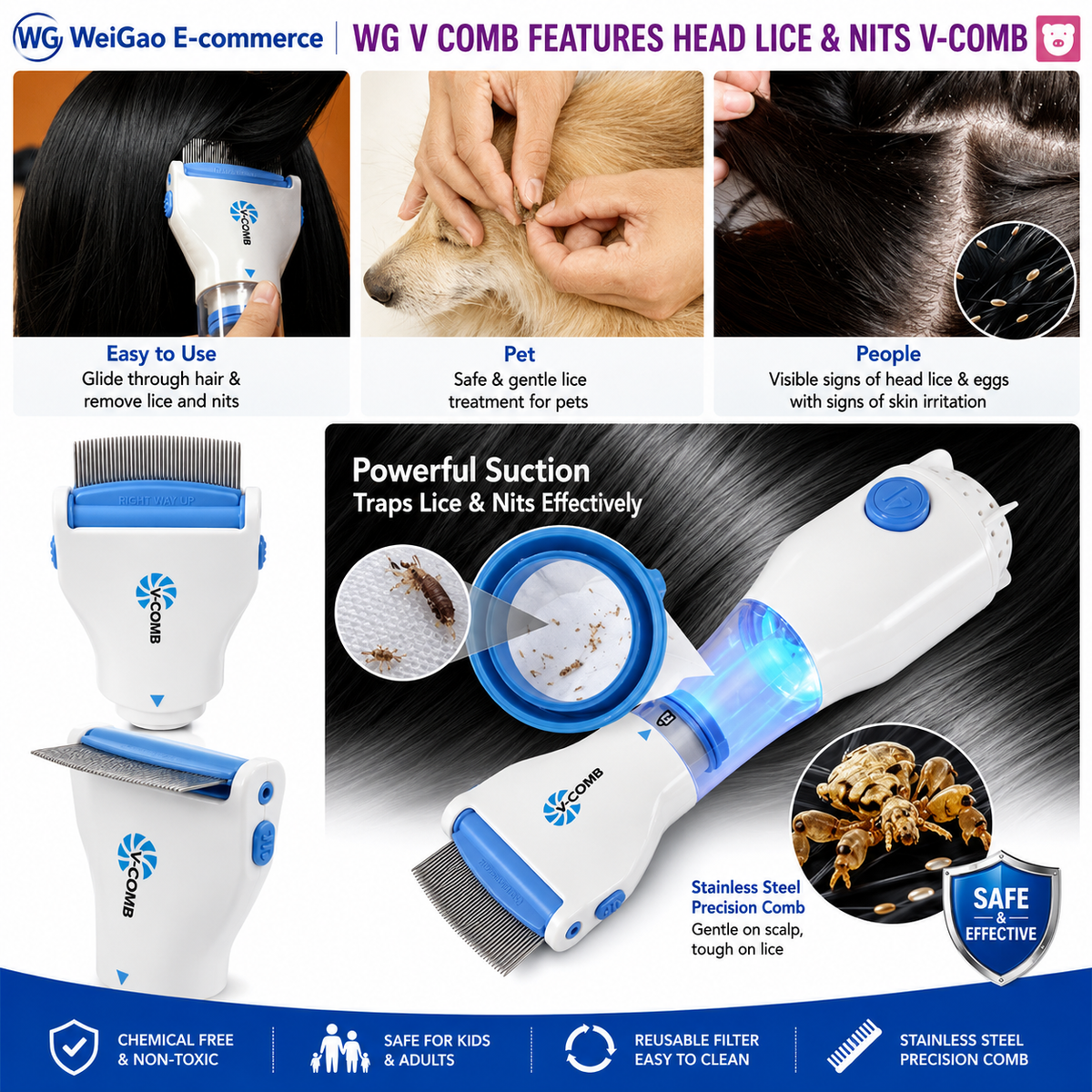Electric Head Lice Removal Comb