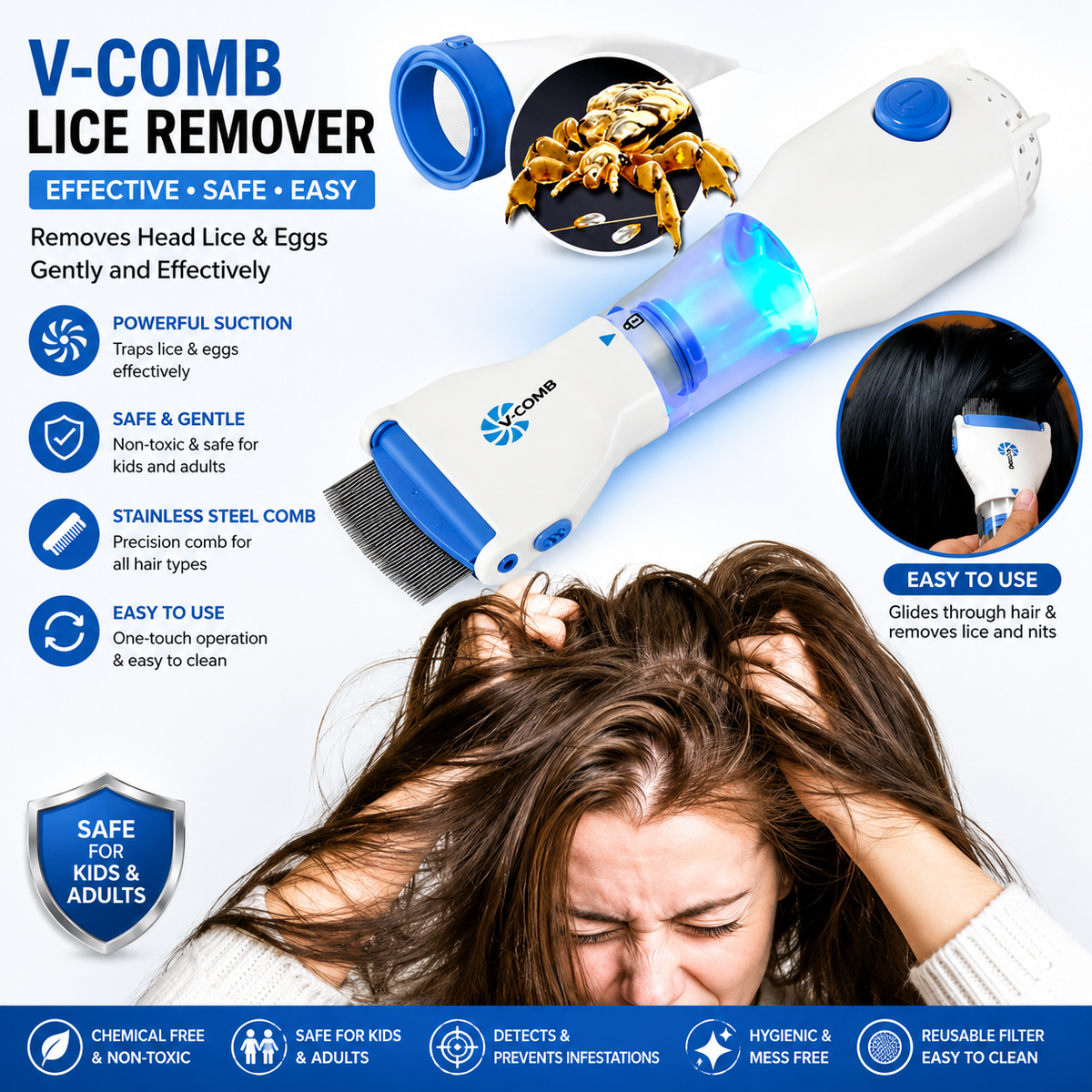 Electric Head Lice Removal Comb