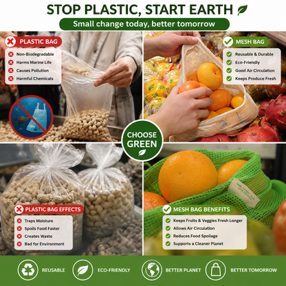 Reusable Cotton Mesh Bags